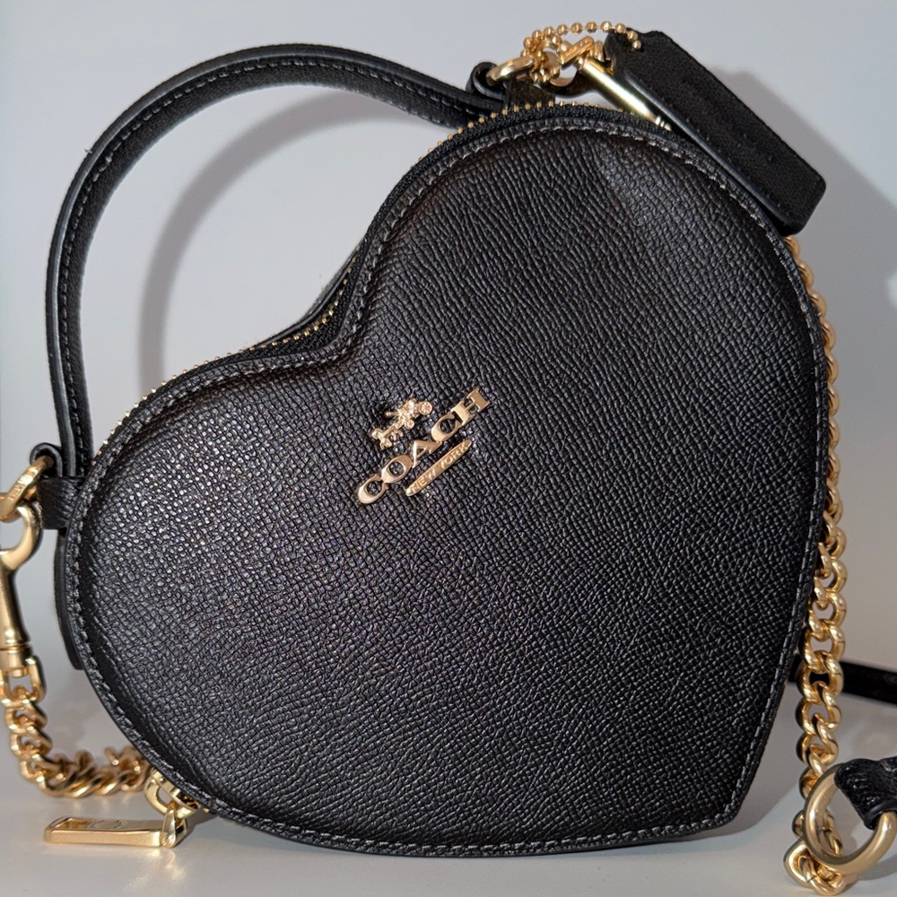 Coach Black Heart-Shaped Crossbody Bag